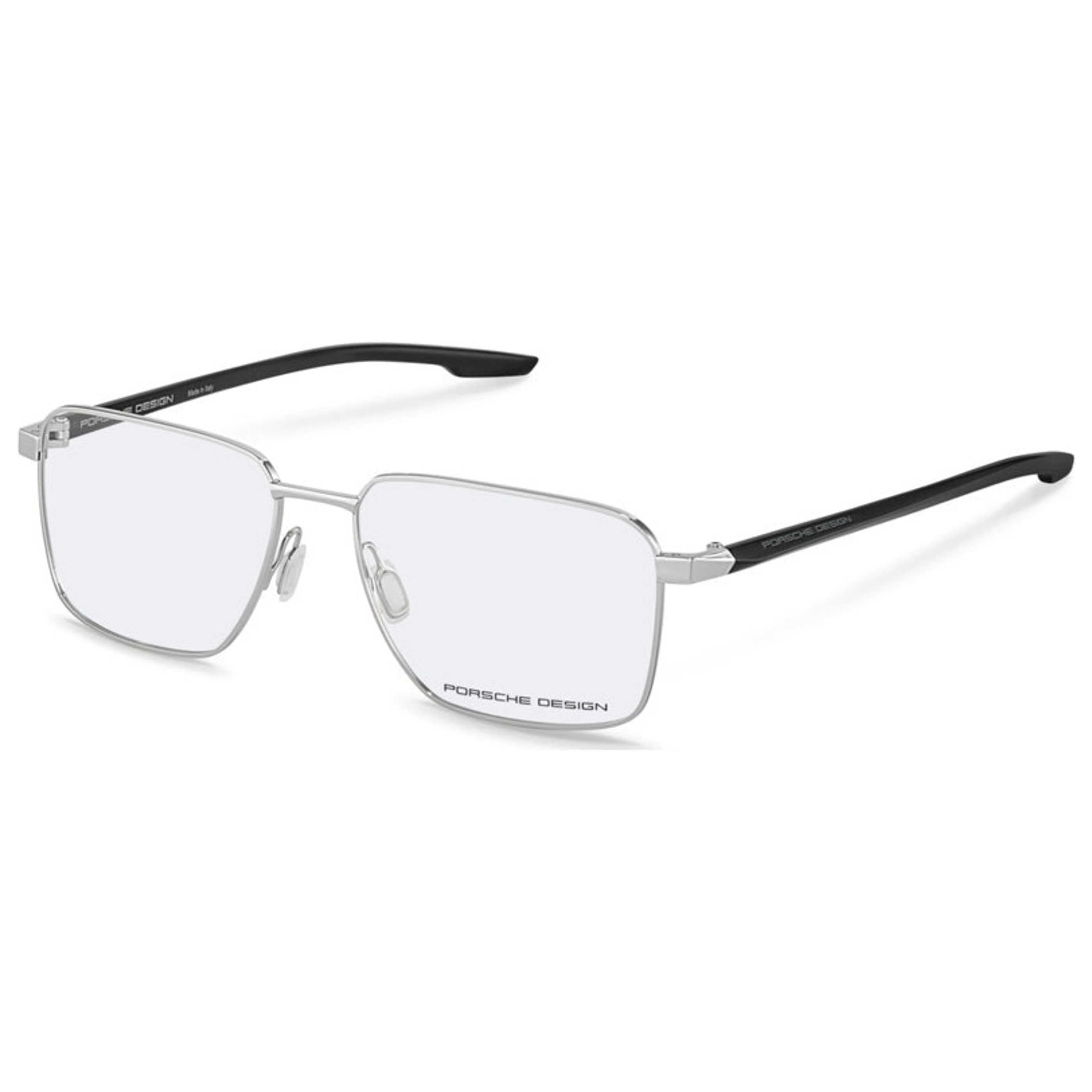 Porsche Design P873957D Titanium Metal Rectangle Eyeglasses — Silver by Porsche Design