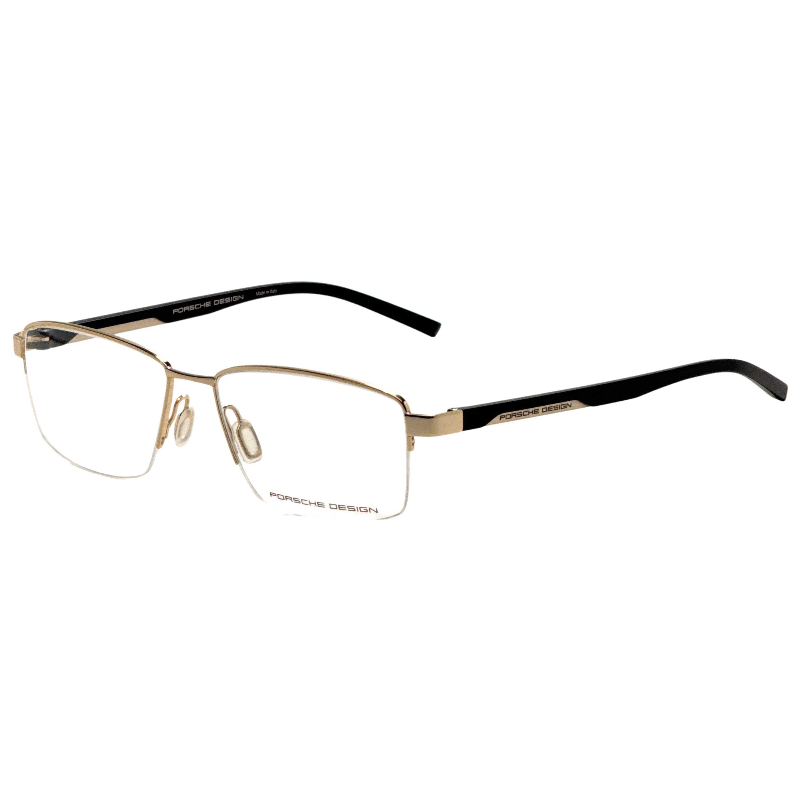 Porsche Design P874558C000 Metal Rectangle Eyeglasses — Gold by Porsche Design