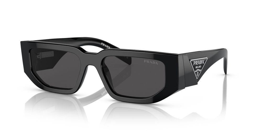 Prada 0PR Rectangle-Frame Plastic Sunglasses — Black by Prada