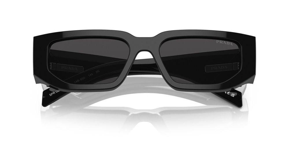 Prada 0PR Rectangle-Frame Plastic Sunglasses — Black, view 4