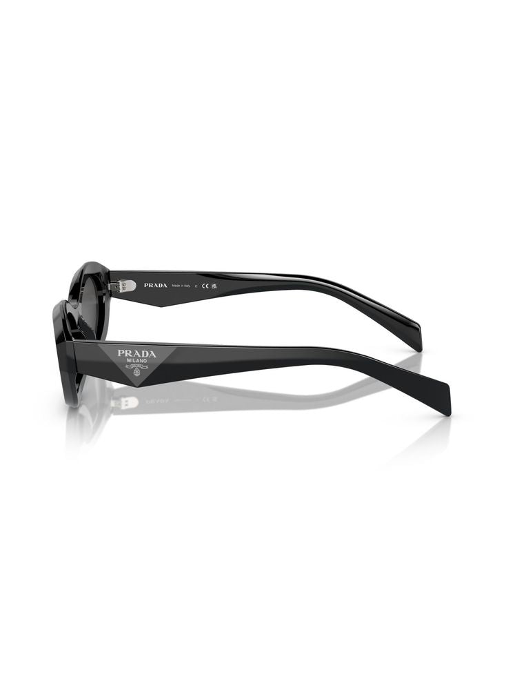 Prada 0PR Oval Acetate Sunglasses — Black, view 3