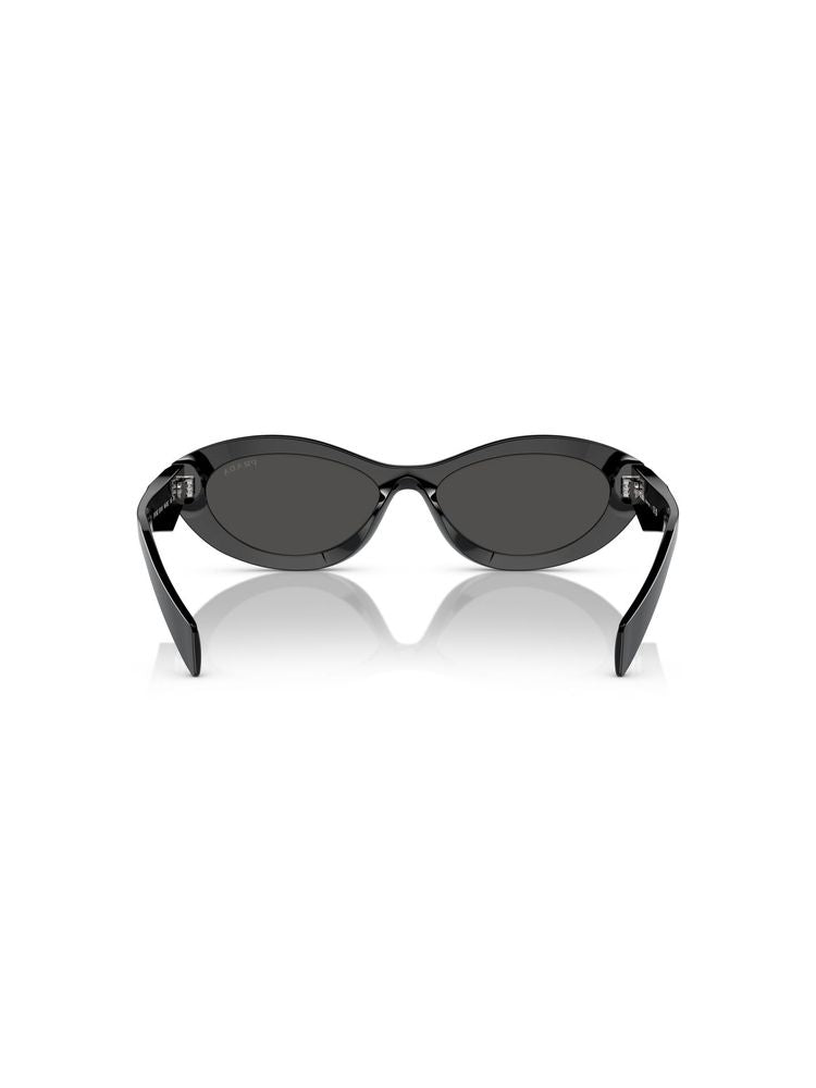 Prada 0PR Oval Acetate Sunglasses — Black, view 4