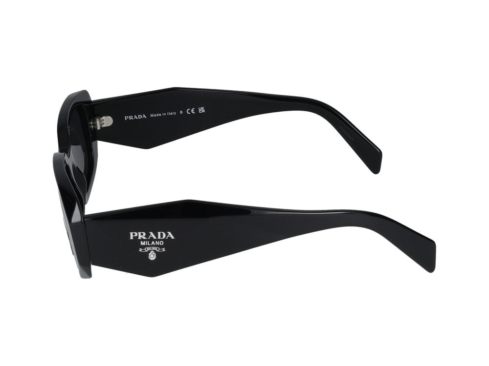 Prada 0PR Rectangular Acetate Sunglasses — Black, view 2