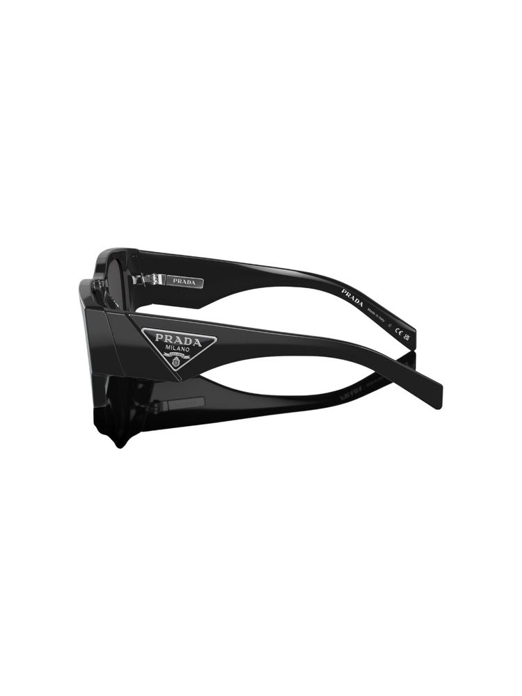 Prada 0PR Acetate Rectangle Sunglasses — Black, view 4