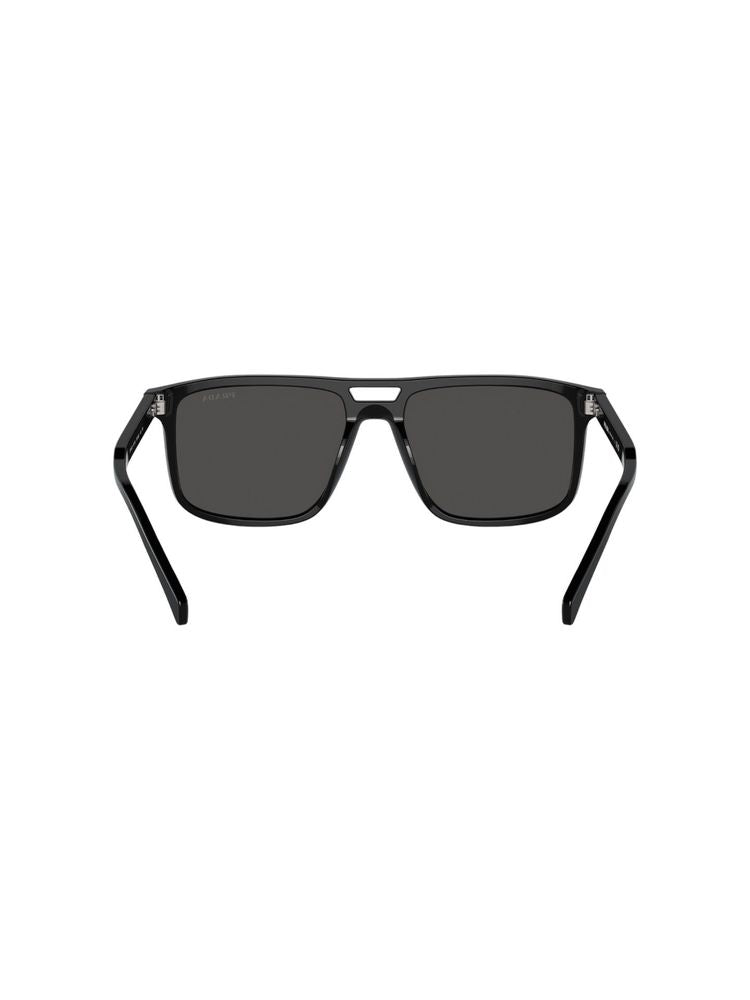 Prada 0PR Acetate Rectangle Sunglasses — Black, view 5