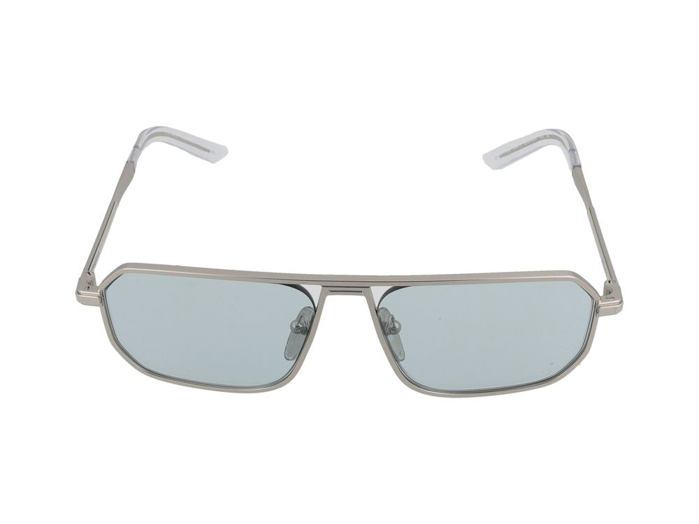 Prada 0PR Rectangular Metal Sunglasses — Silver by Prada
