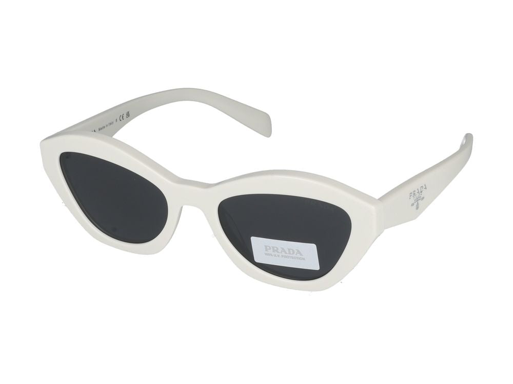 Prada 0PR Acetate Cat-Eye Sunglasses — White, view 2