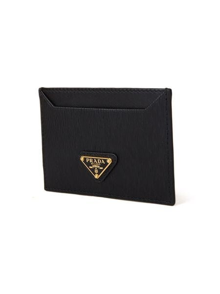 Prada Textured Calfskin Card Case — Black, view 3