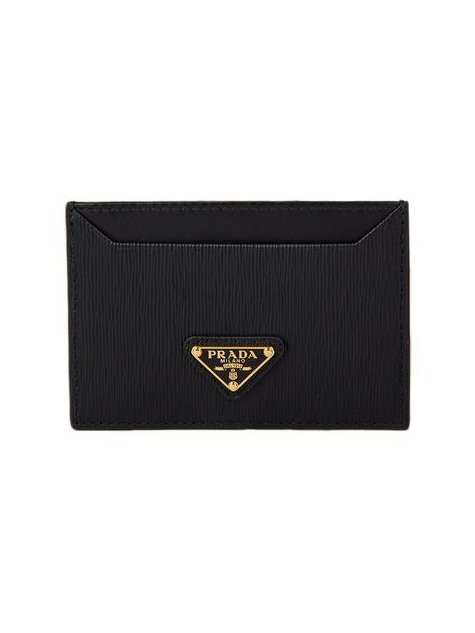 Prada Textured Calfskin Card Case — Black, view 4