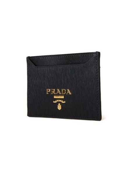 Prada Calfskin Card Case — Black, view 2