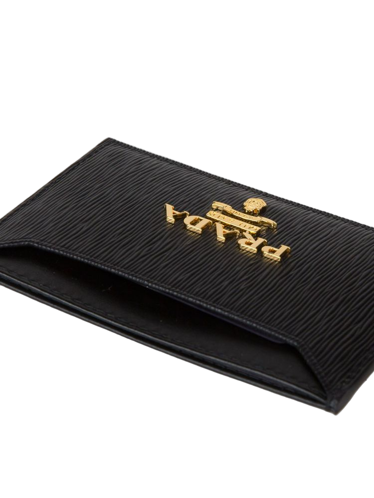 Prada Calfskin Card Case — Black, view 3