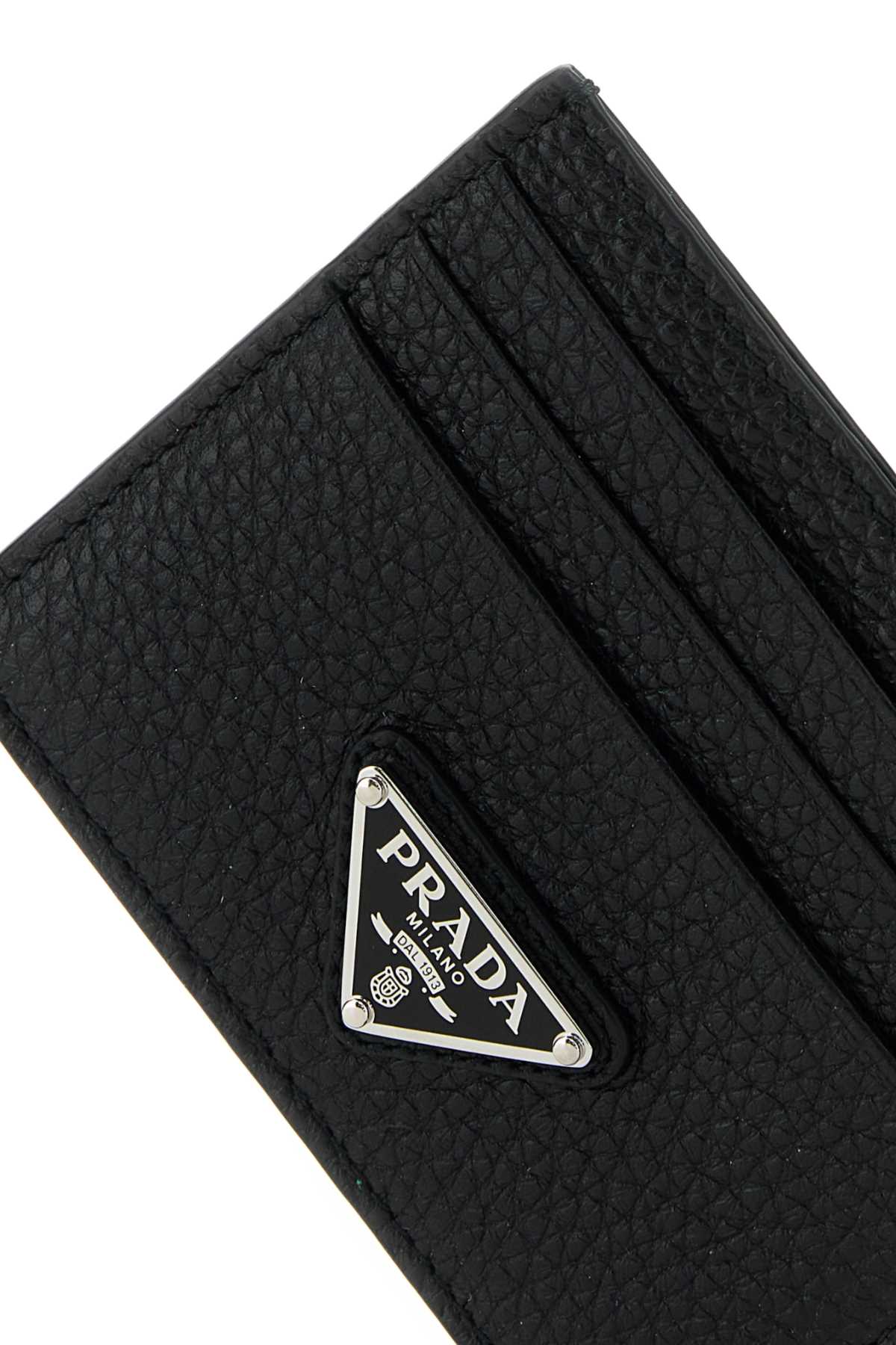 Prada Saffiano Leather Card Case — Black, view 4