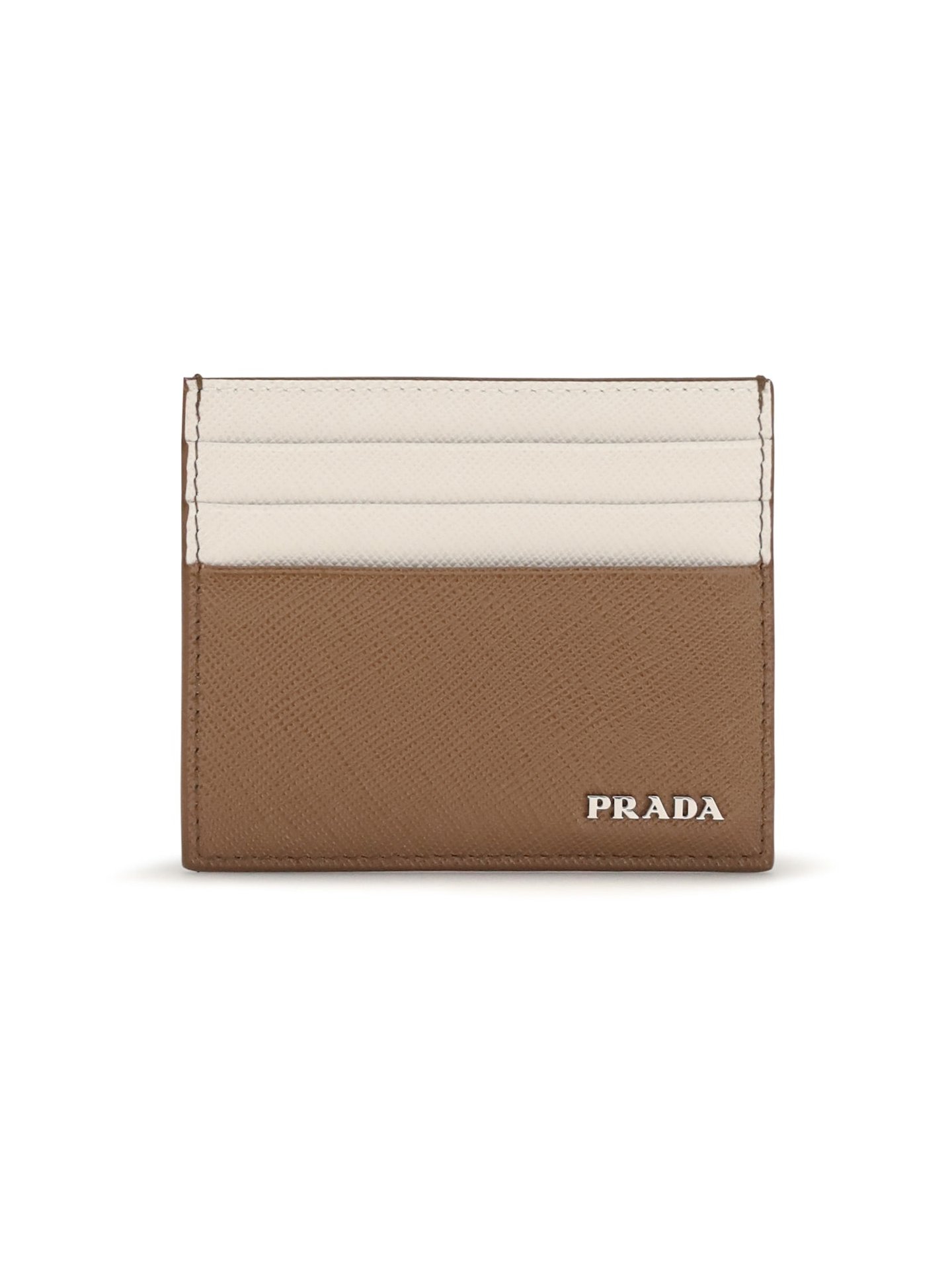 Prada Saffiano Leather Card Case — Brown by Prada