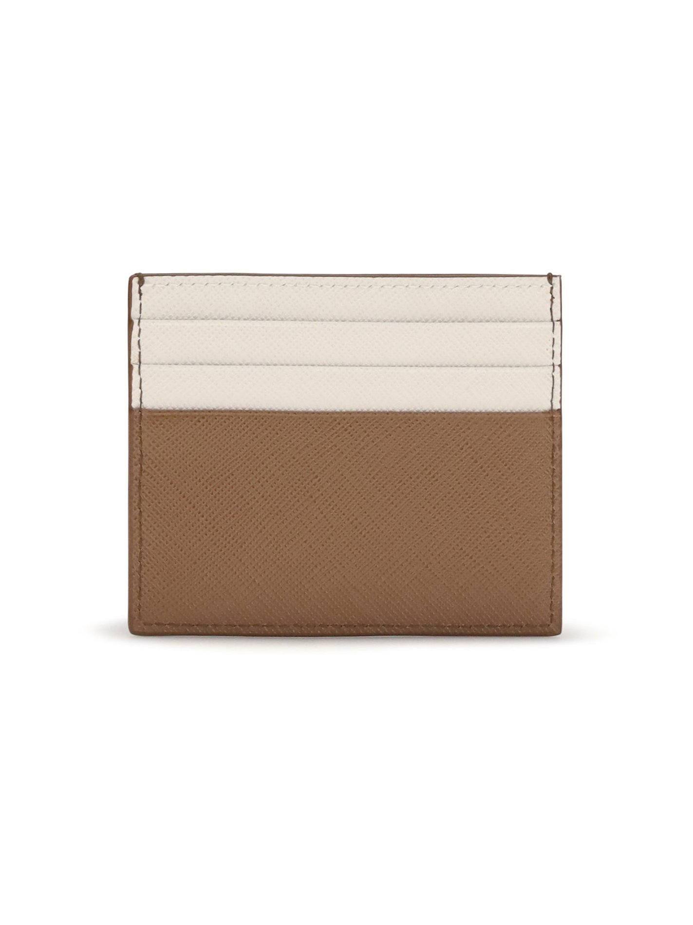 Prada Saffiano Leather Card Case — Brown, view 2