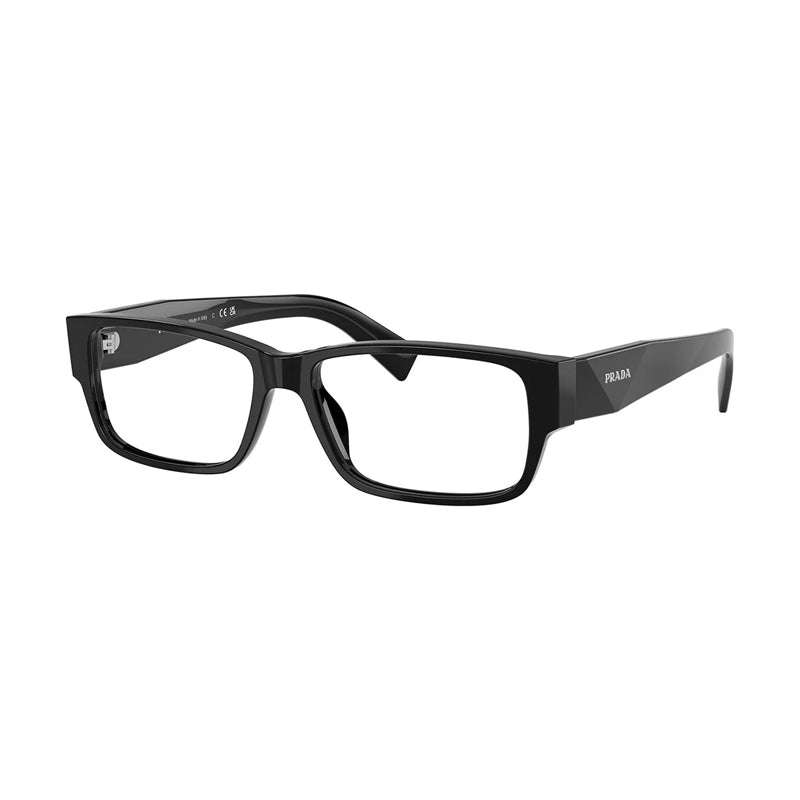 Prada Rectangle Full Rim Eyeglasses — Black by Prada