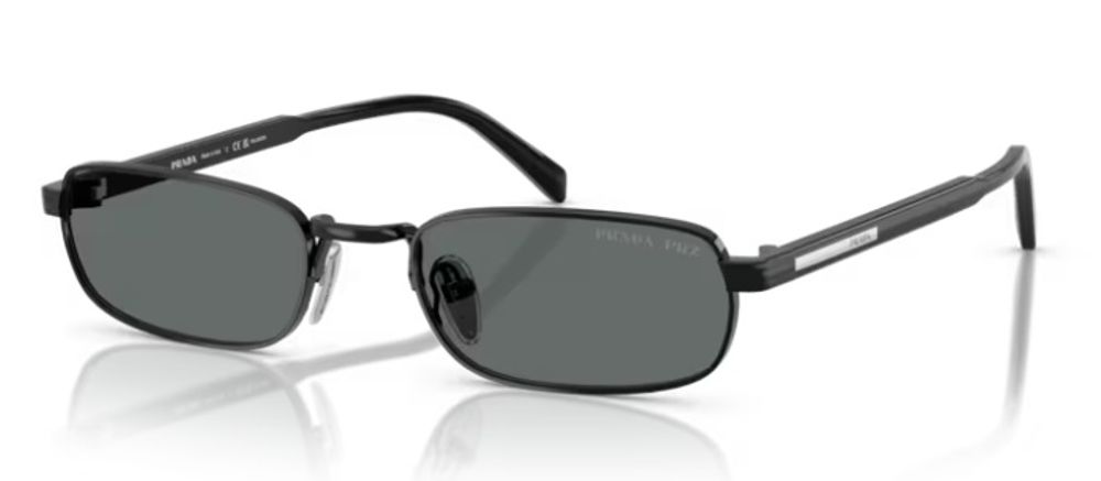 Prada Eyewear PRB54S Metal Rectangle Sunglasses — Gray by Prada Eyewear