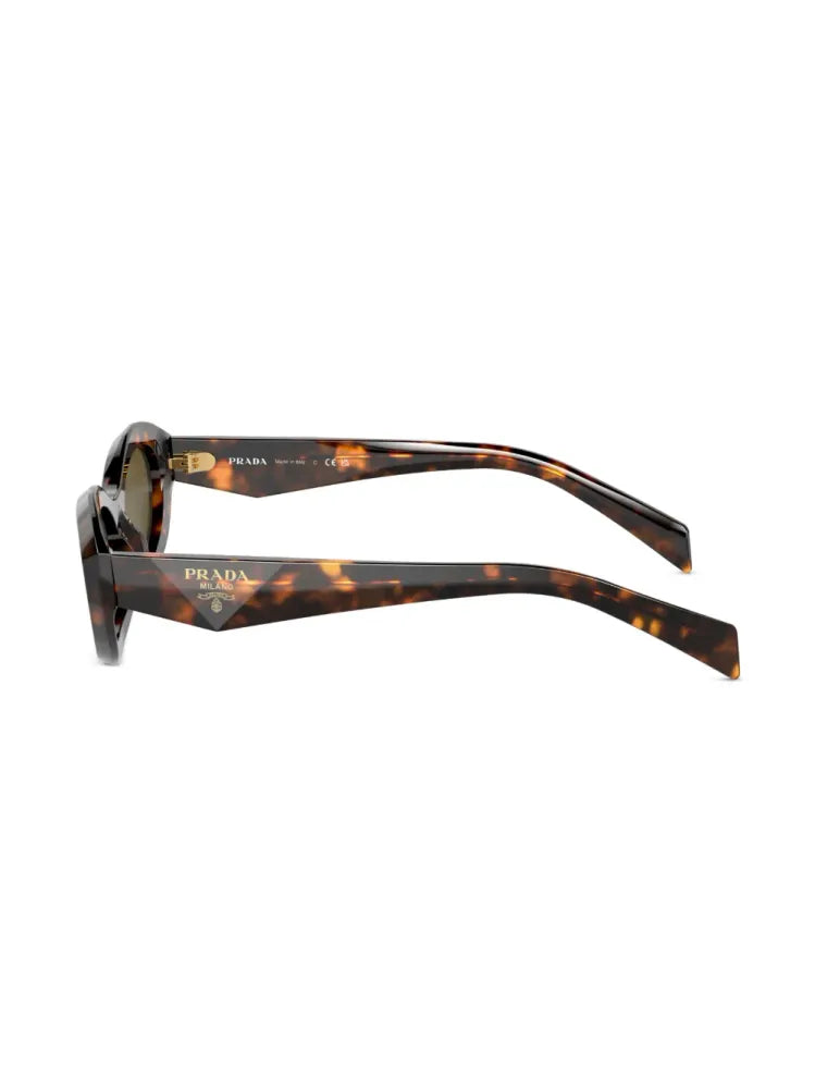 Prada Eyewear SPR26Z14L09Z Oval Acetate Sunglasses — Brown, view 3