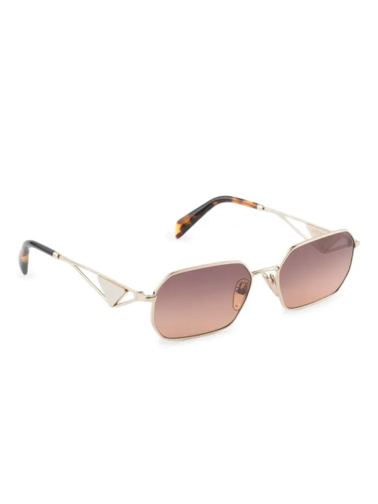 Prada Eyewear SPRA51C058EZVN Rectangular Metal Frame Sunglasses — Gold, view 2