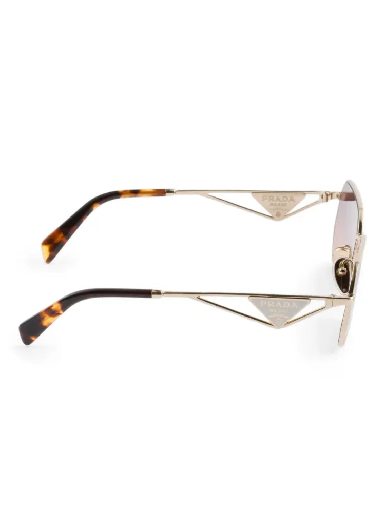 Prada Eyewear SPRA51C058EZVN Rectangular Metal Frame Sunglasses — Gold, view 3