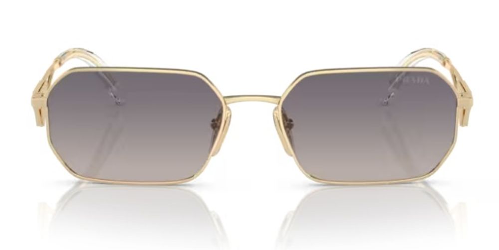 Prada Eyewear SPRA51ZVN30C Pale Gold Rectangle Sunglasses — Gold by Prada Eyewear
