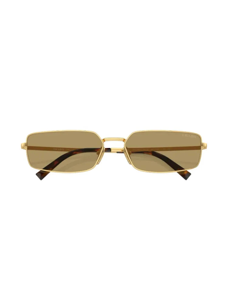 Prada Eyewear SPRA605AK70G Rectangular Metal Sunglasses — Gold, view 2