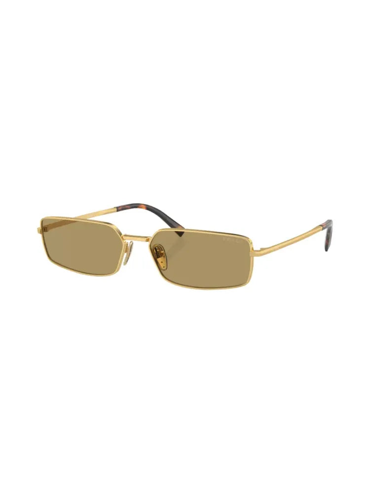 Prada Eyewear SPRA605AK70G Rectangular Metal Sunglasses — Gold, view 3
