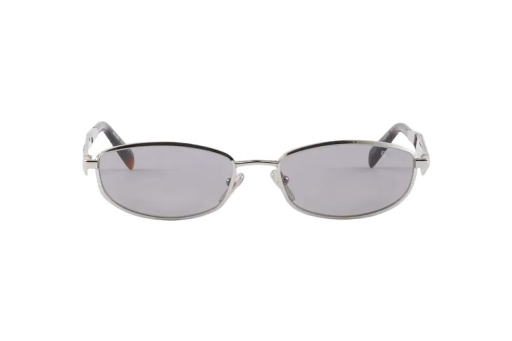 Prada Eyewear SPRD51C055E1BC Metal Oval Frame Sunglasses — Gray by Prada Eyewear