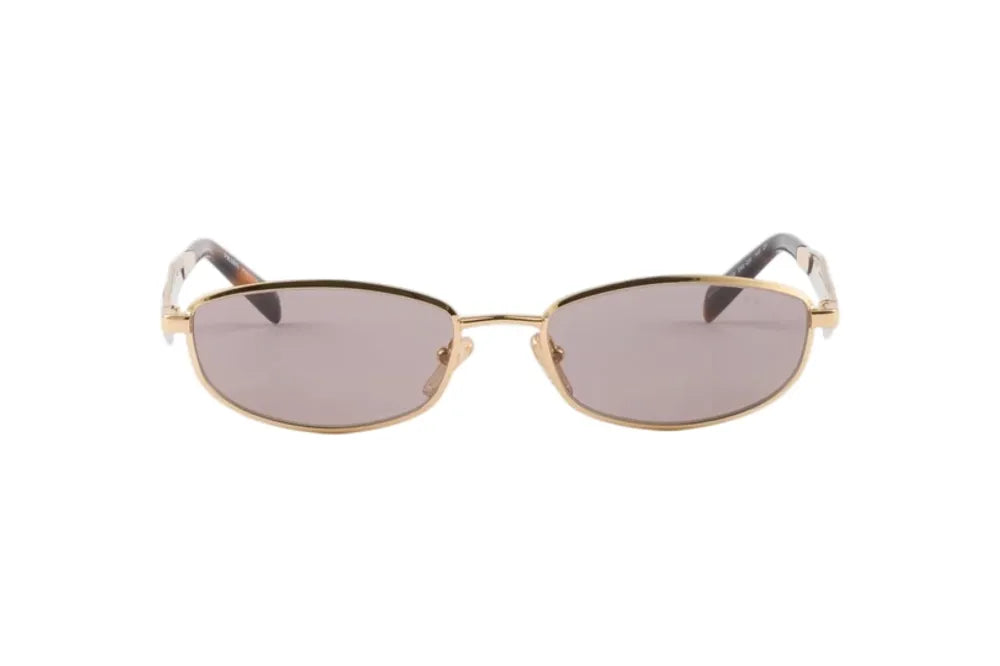Prada Eyewear SPRD51C055E5AK Metal Oval Sunglasses — Gold by Prada Eyewear