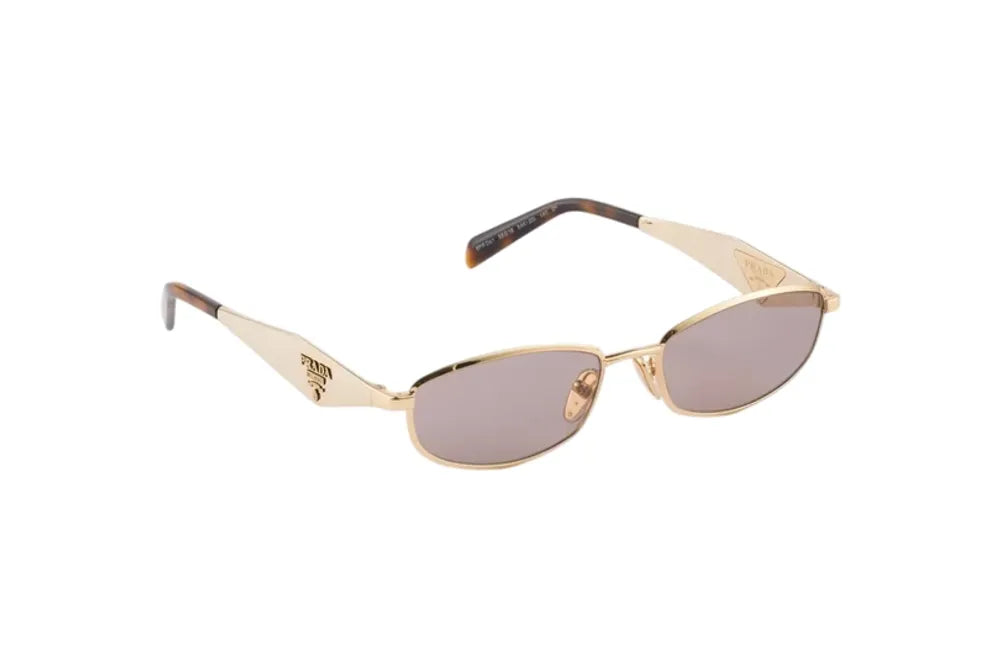Prada Eyewear SPRD51C055E5AK Metal Oval Sunglasses — Gold, view 2