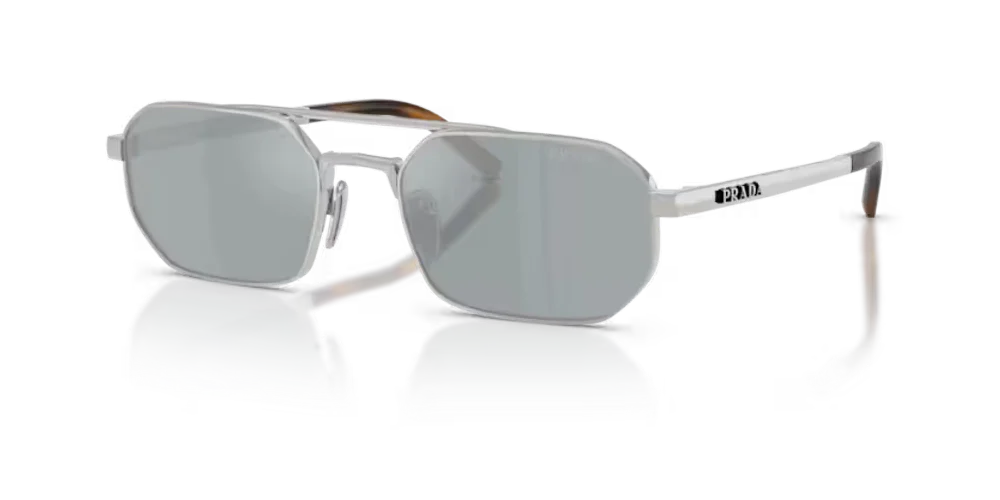 Prada Eyewear SPRD53C055E1BC Logo Rectangle Frame Sunglasses — Chrome, view 2