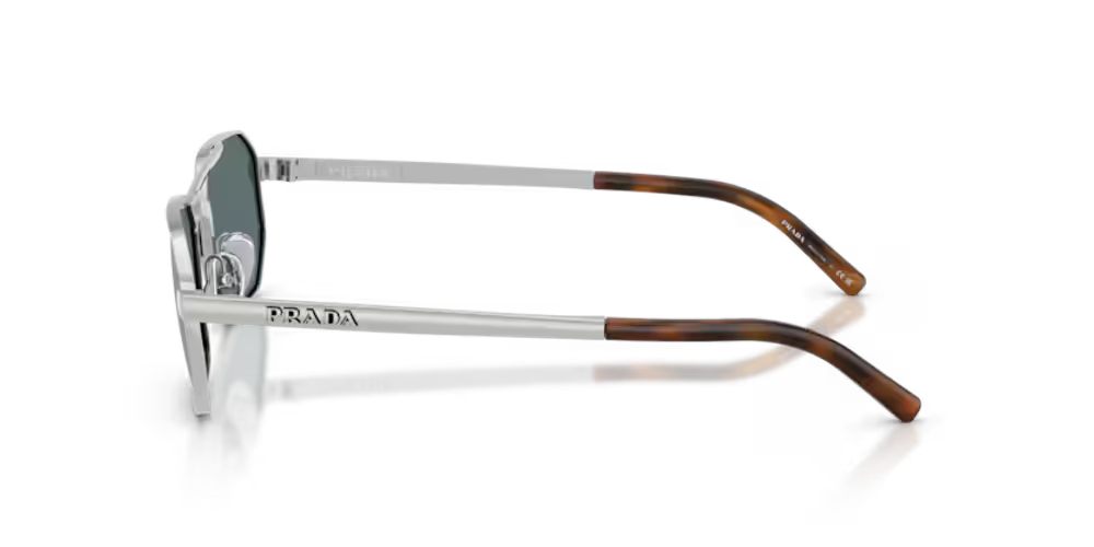 Prada Eyewear SPRD53C055E1BC Logo Rectangle Frame Sunglasses — Chrome, view 3