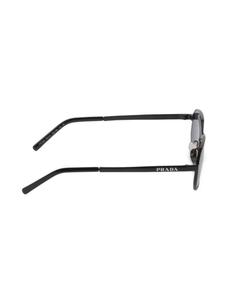 Prada Eyewear SPRD53C055E7AB Metal Rectangle Sunglasses — Black, view 2