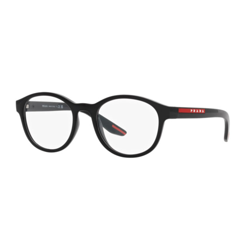 Prada Sport Round Full Rim Eyeglasses — Black, view 2