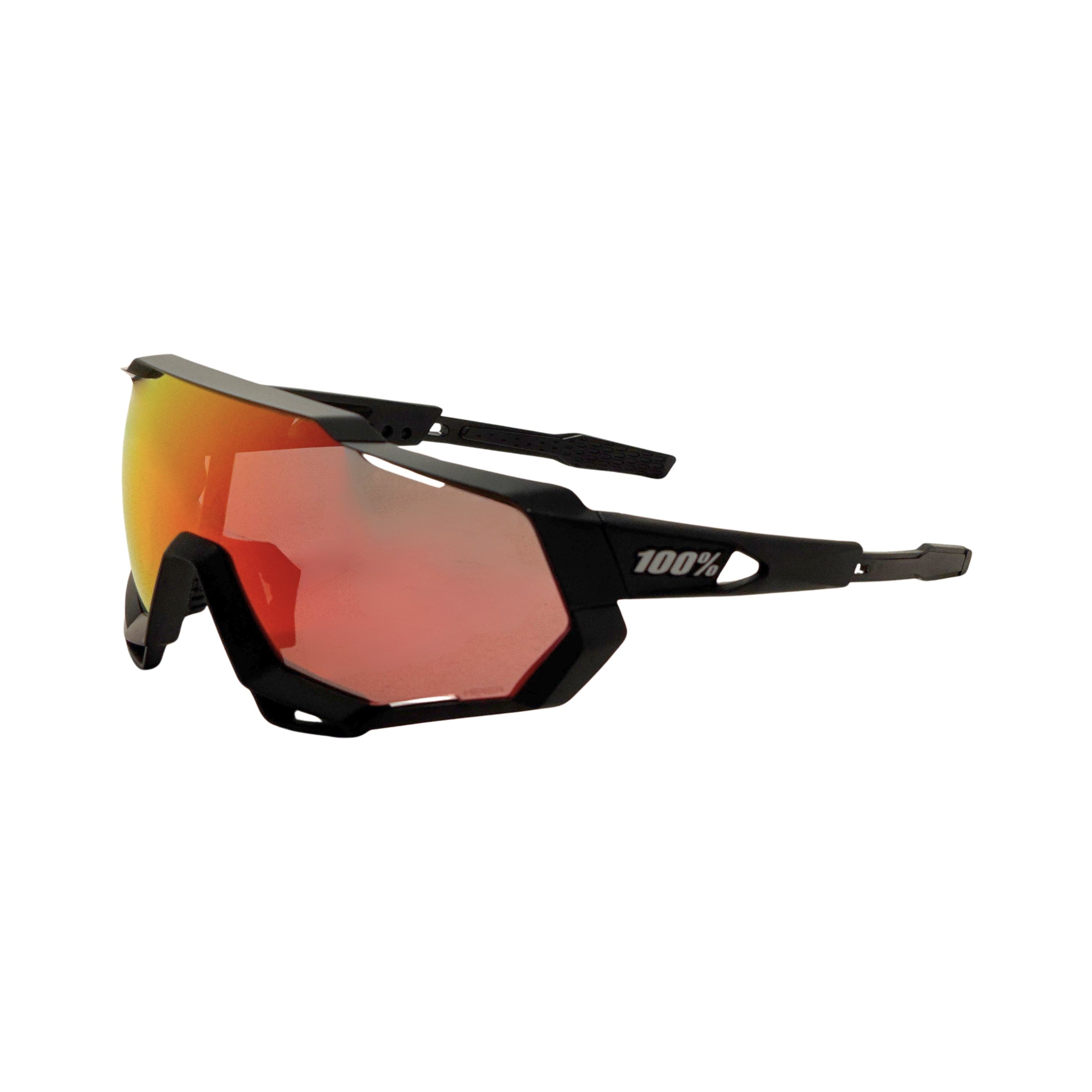 Preloved - 100 Percent 6001200004 Mirrored Red Lens Sunglasses — Black by Preloved - 100 Percent