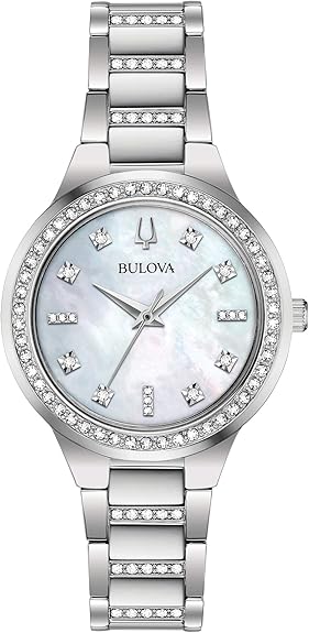 Preloved - Bulova Crystal-Bezel Quartz Watch — Silver by Preloved - Bulova