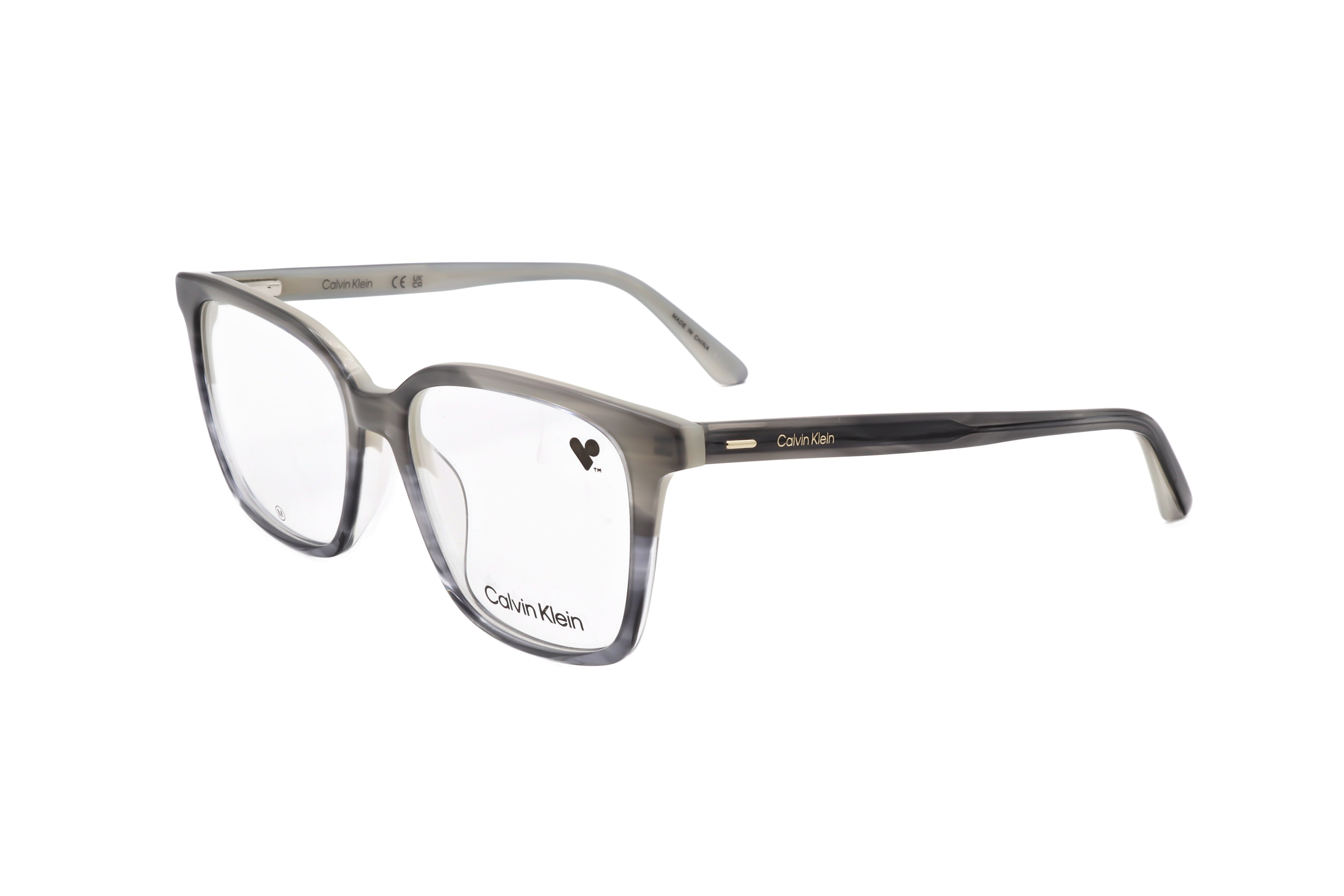Preloved - Calvin Klein CK225400230 Striped Grey Eyeglasses — Gray by Preloved - Calvin Klein