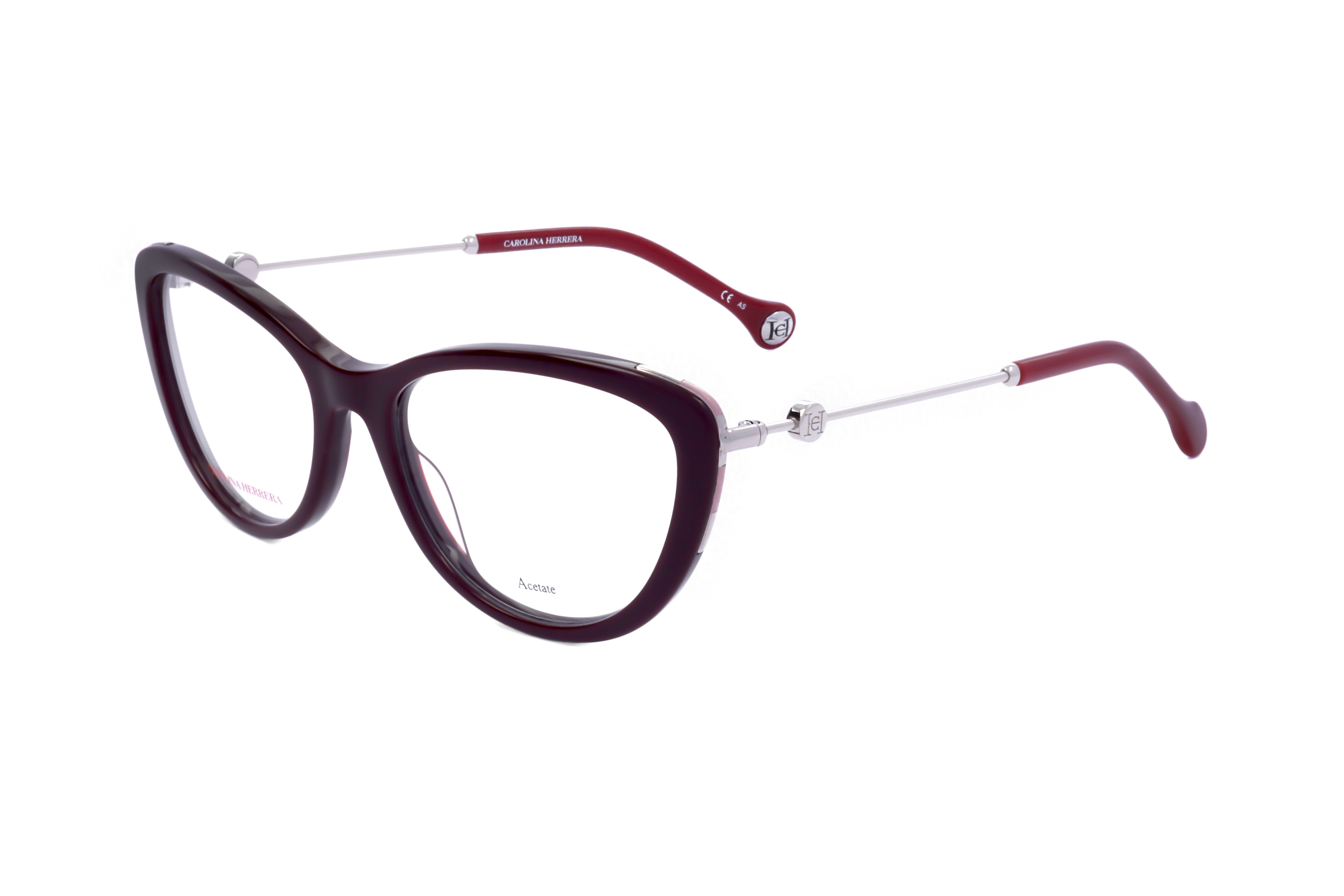 Preloved - Carolina Herrera CH0021LHF54 Cat-Eye Eyeglasses — Burgundy by Preloved - Carolina Herrera