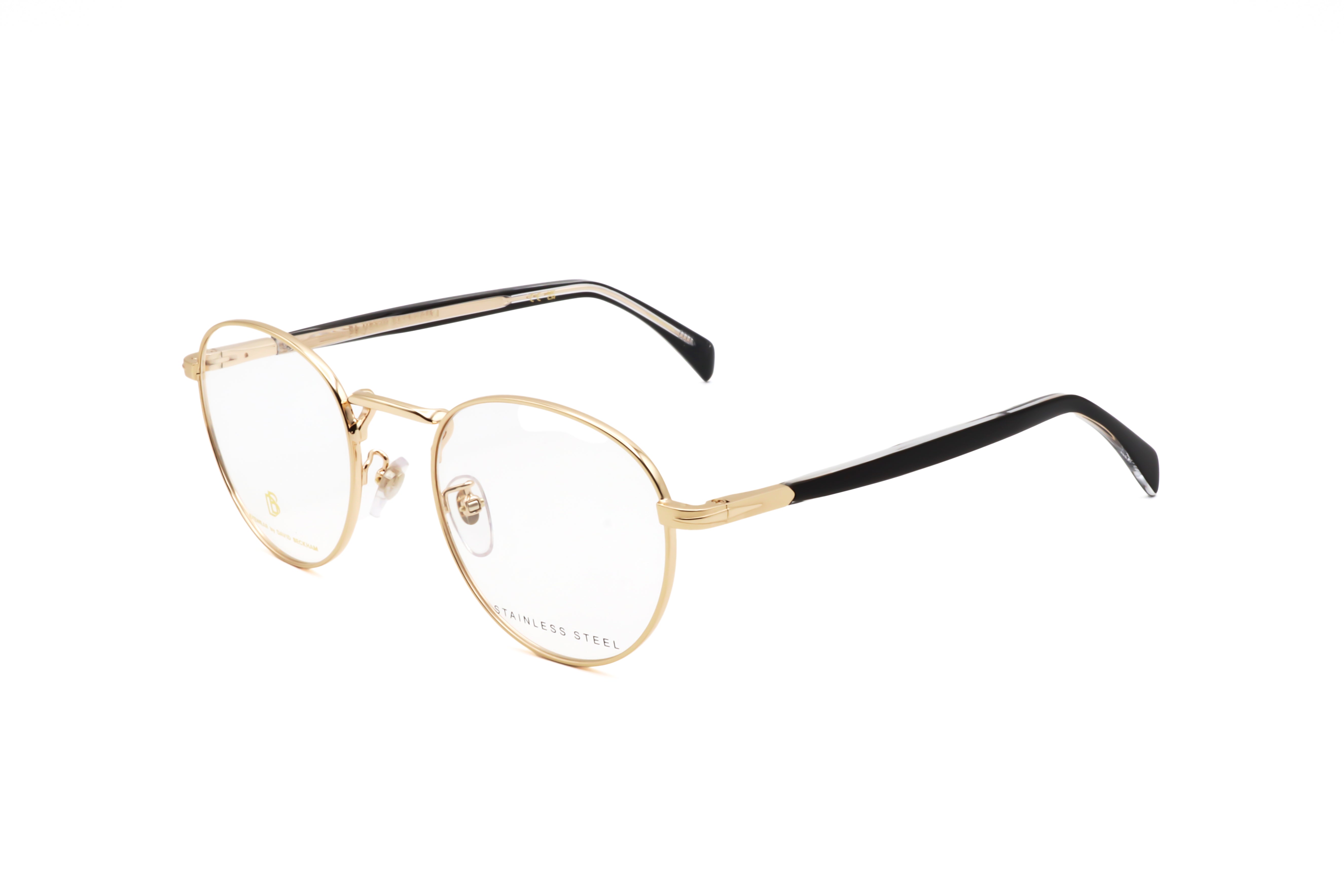 Preloved - David Beckham DB1127RHL51 Round Metal Eyeglasses — Gold by Preloved - David Beckham