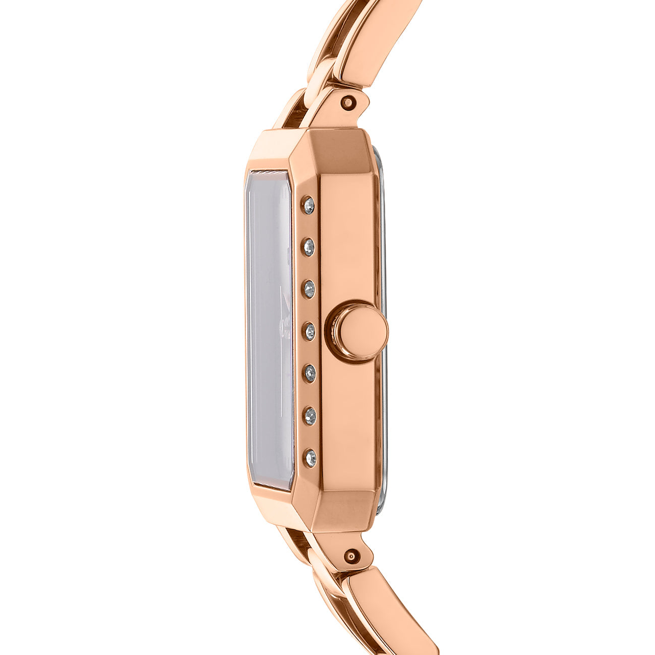Preloved - Dkny Crystal-Set Rectangular Watch — Rose gold, view 3