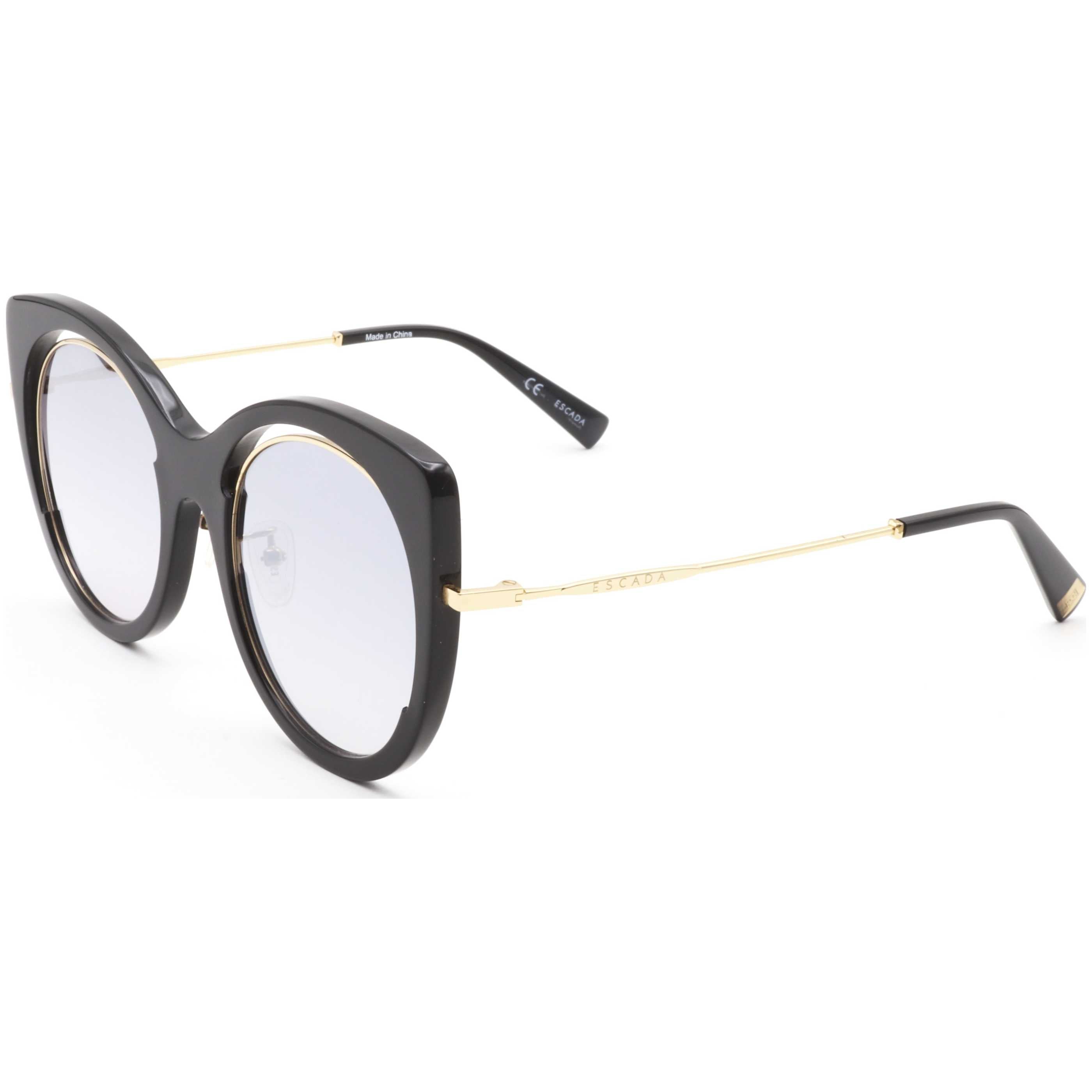 Preloved - Escada SESA58FA02W54 Round Acetate Sunglasses — Black by Preloved - Escada