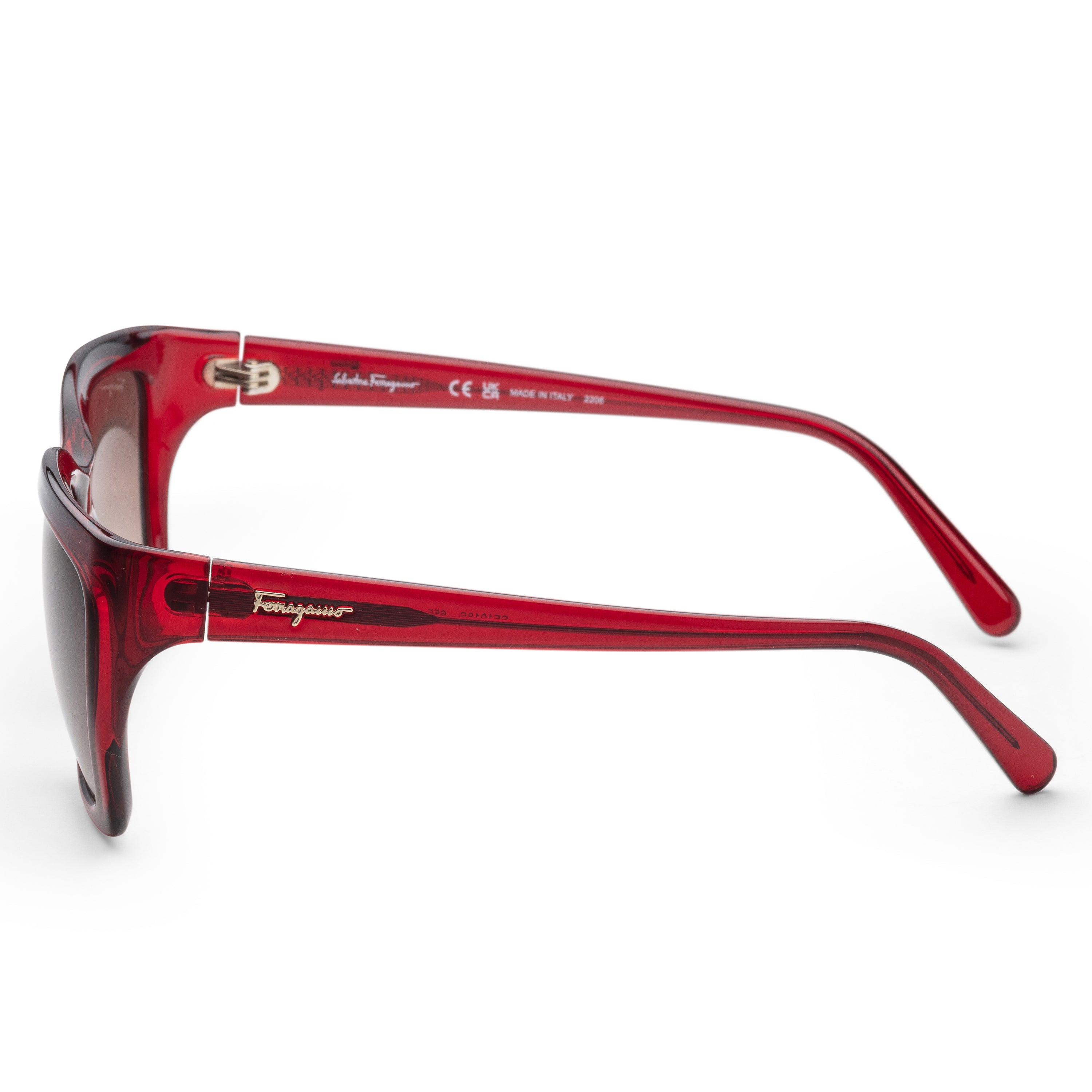 Preloved - Ferragamo SF1018S655 Crystal Wine Square Sunglasses — Red, view 2