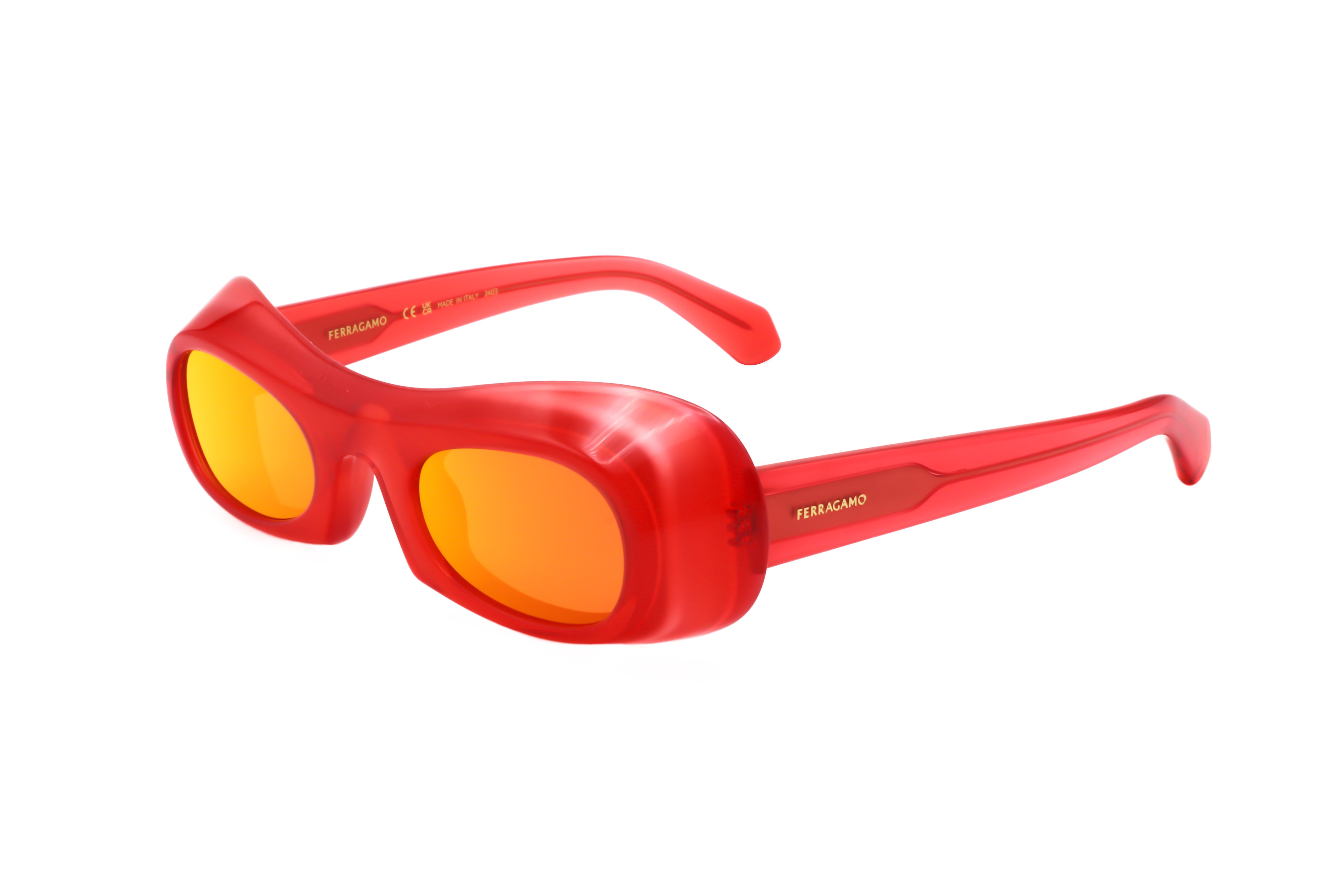 Preloved - Ferragamo SF2030S61651 Red Oval-Frame Sunglasses — Red by Preloved - Ferragamo