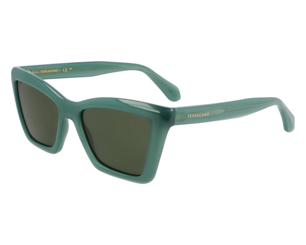 Preloved - Ferragamo SF2039SE33953 Opaline Green Sunglasses — Green by Preloved - Ferragamo