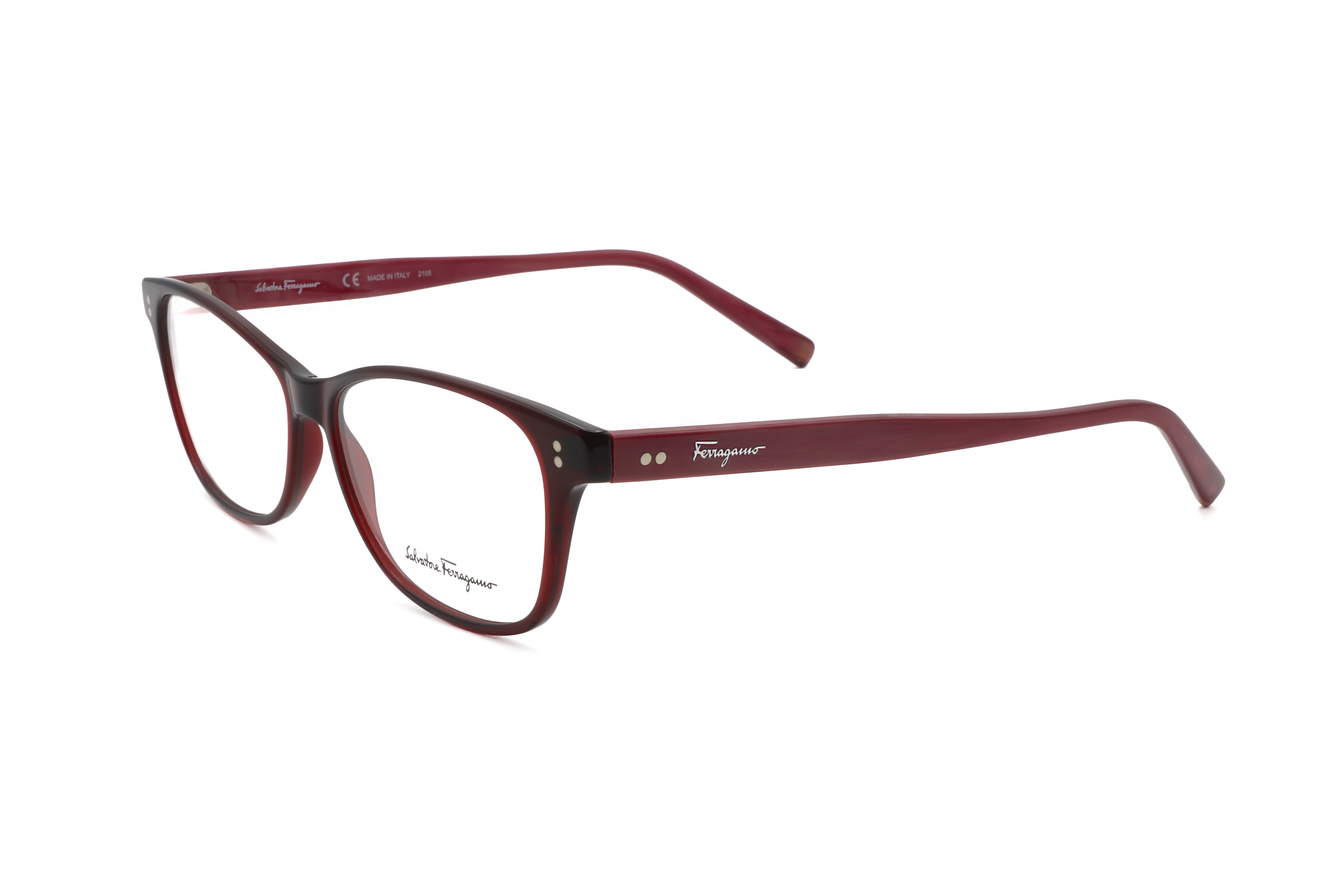 Preloved - Ferragamo SF291061255 Rectangle Acetate Eyeglasses — Red by Preloved - Ferragamo