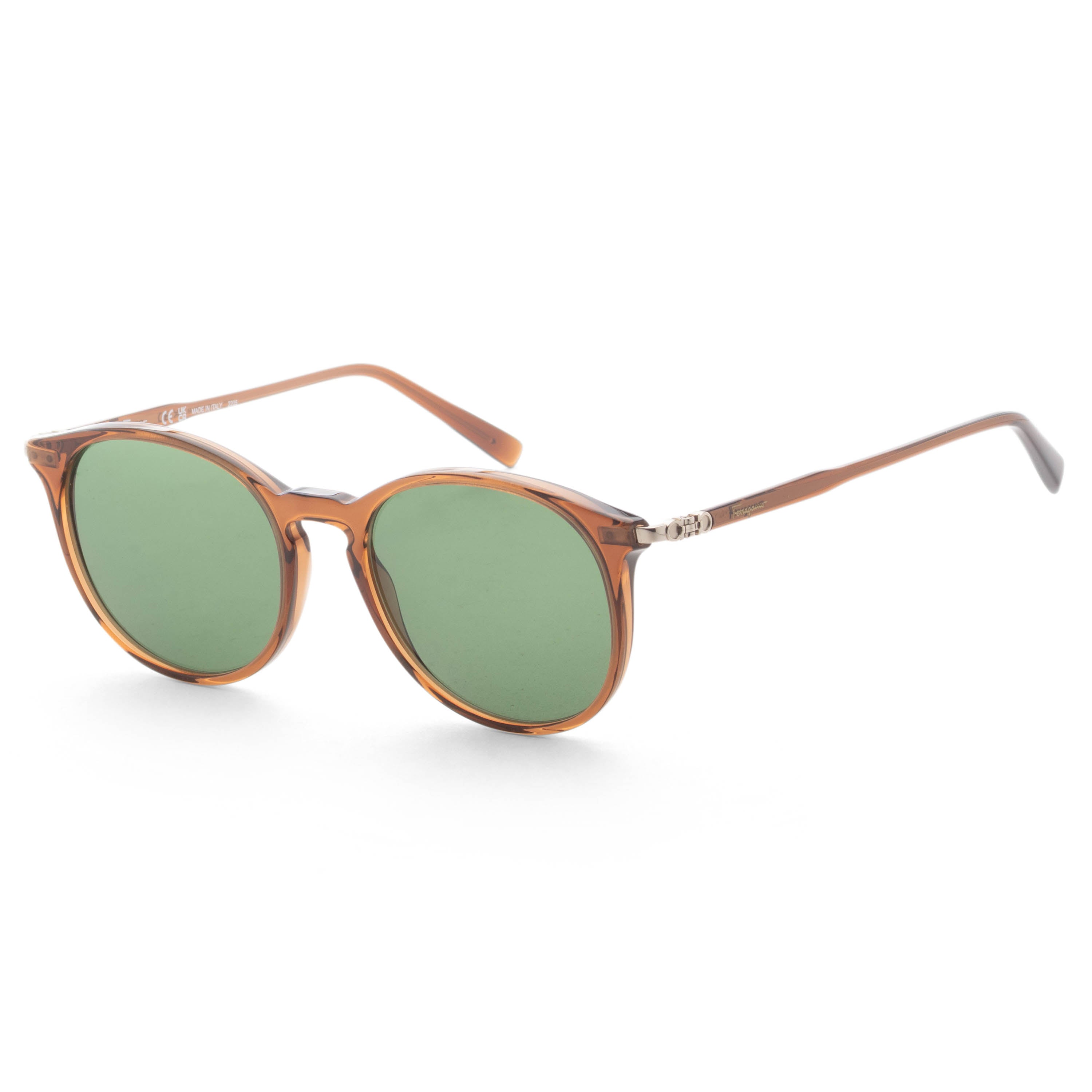 Preloved - Ferragamo SF911S210 Round Acetate Sunglasses — Brown by Preloved - Ferragamo