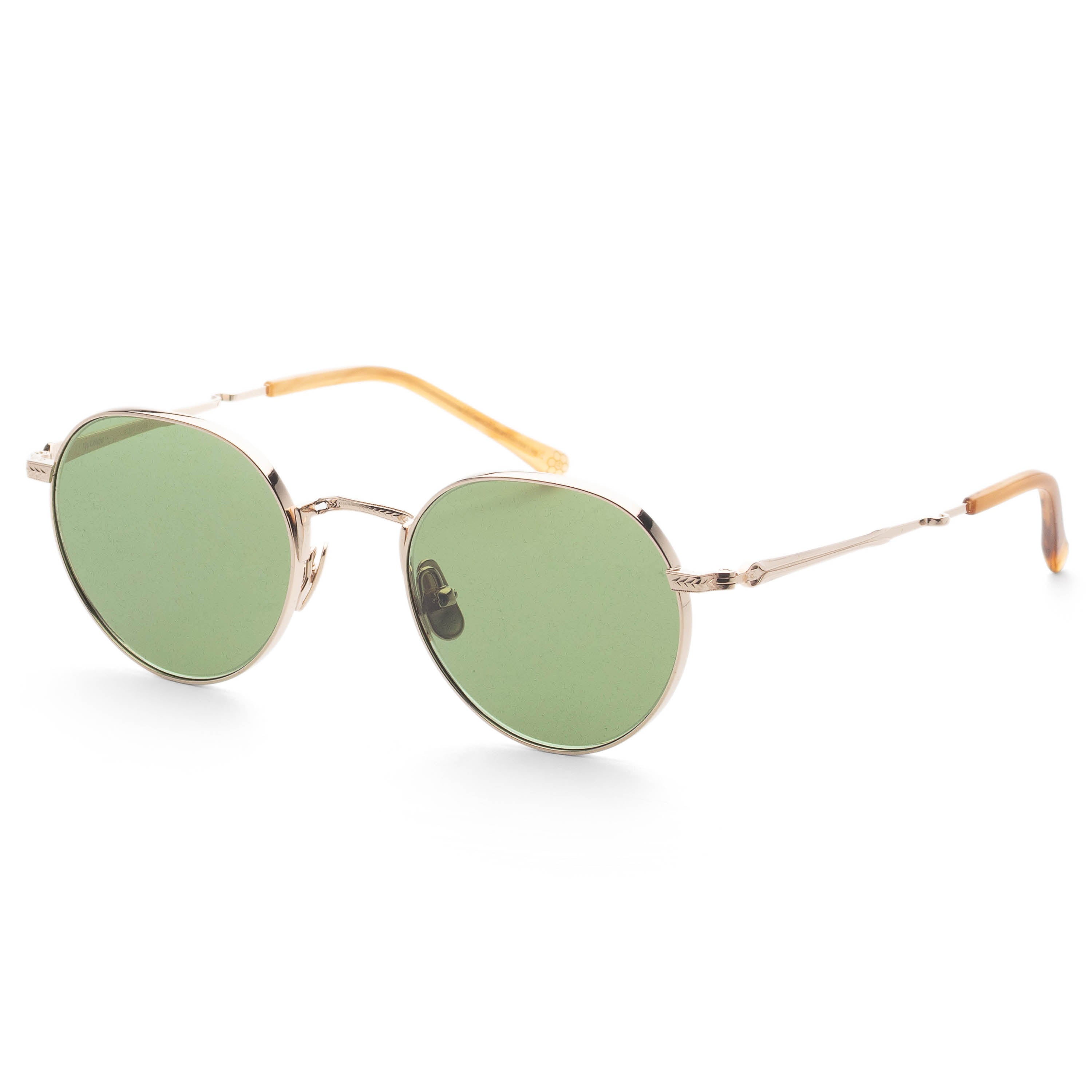 Preloved - Garrett Leight ML40334912KGMMRRYESFDMDGRN Sunglasses — Gold by Preloved - Garrett Leight