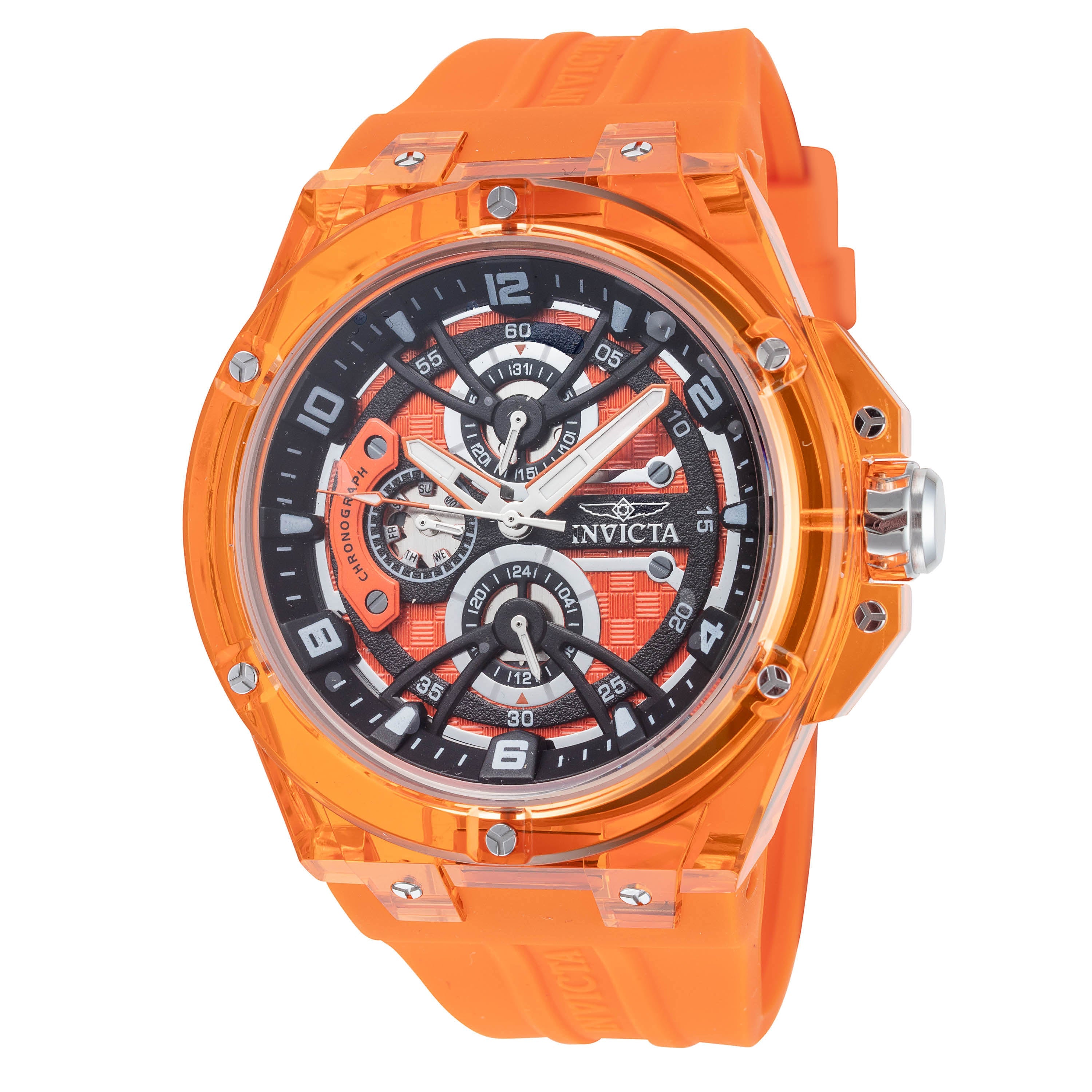 Preloved - Invicta Orange Quartz Racing Watch — Orange by Preloved - Invicta