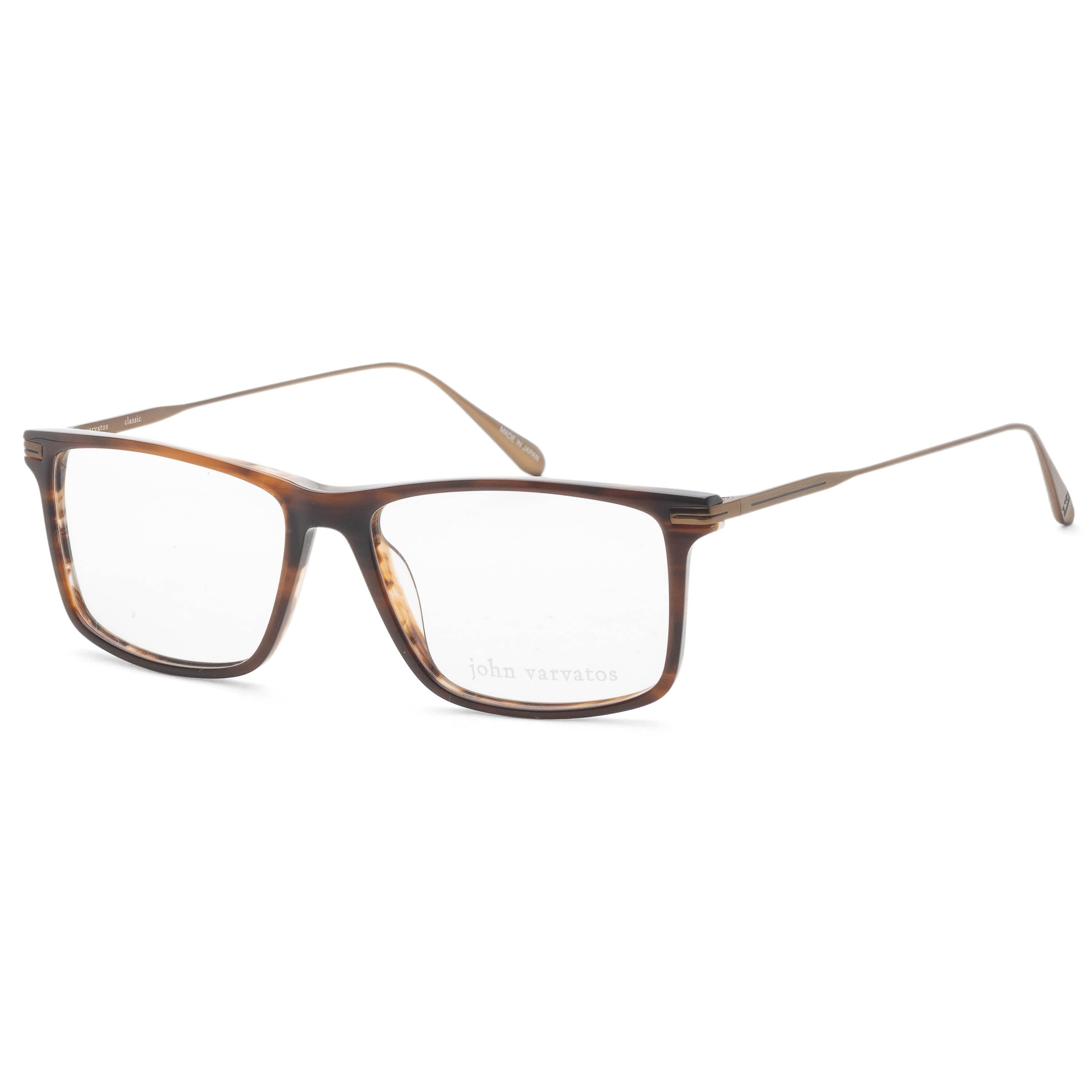 Preloved - John Varvatos V403560BRO Rectangle Frame Eyeglasses — Brown by Preloved - John Varvatos