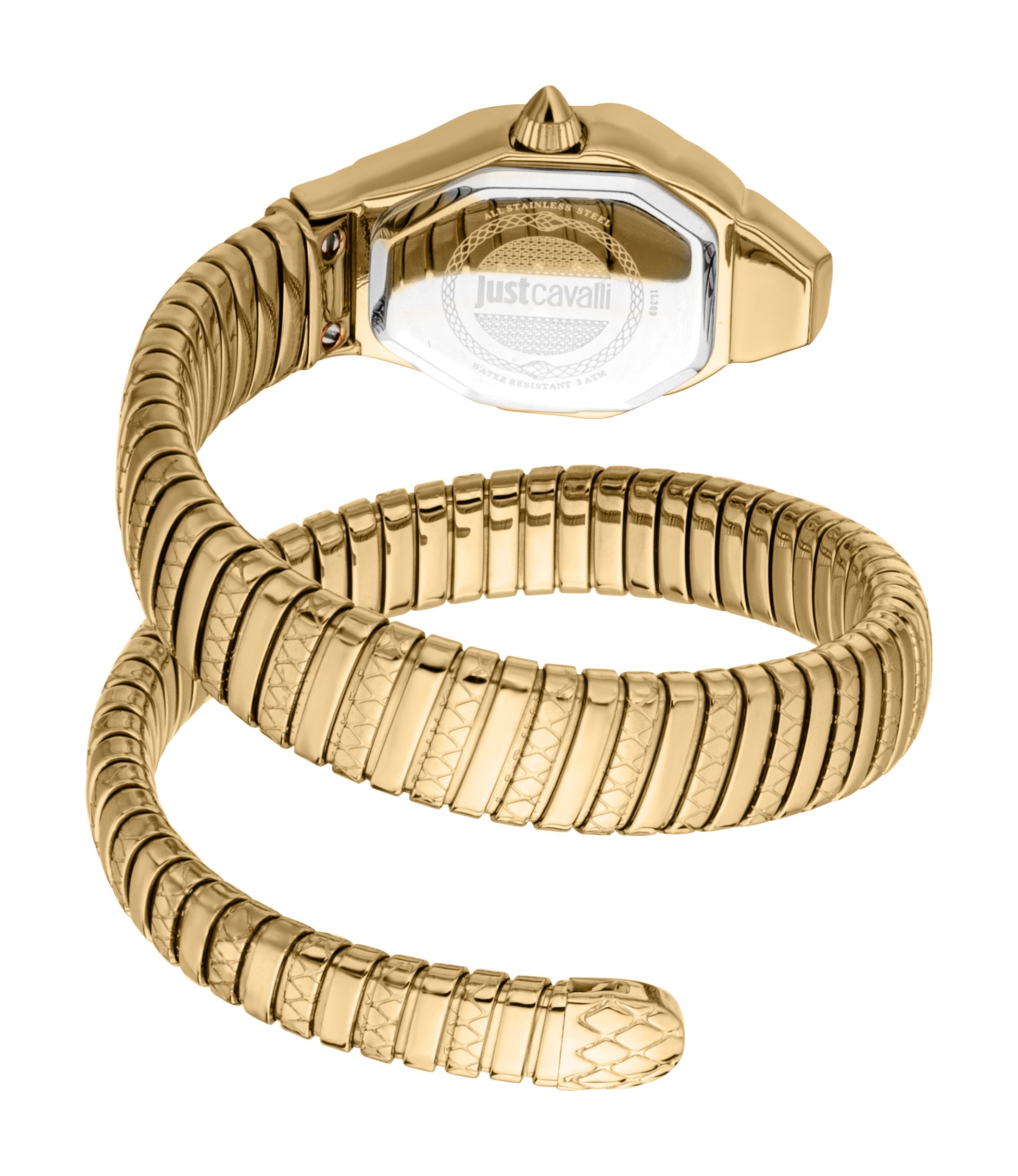 Preloved - Just Cavalli Snake-Textured Gold Quartz Watch — Gold, view 3