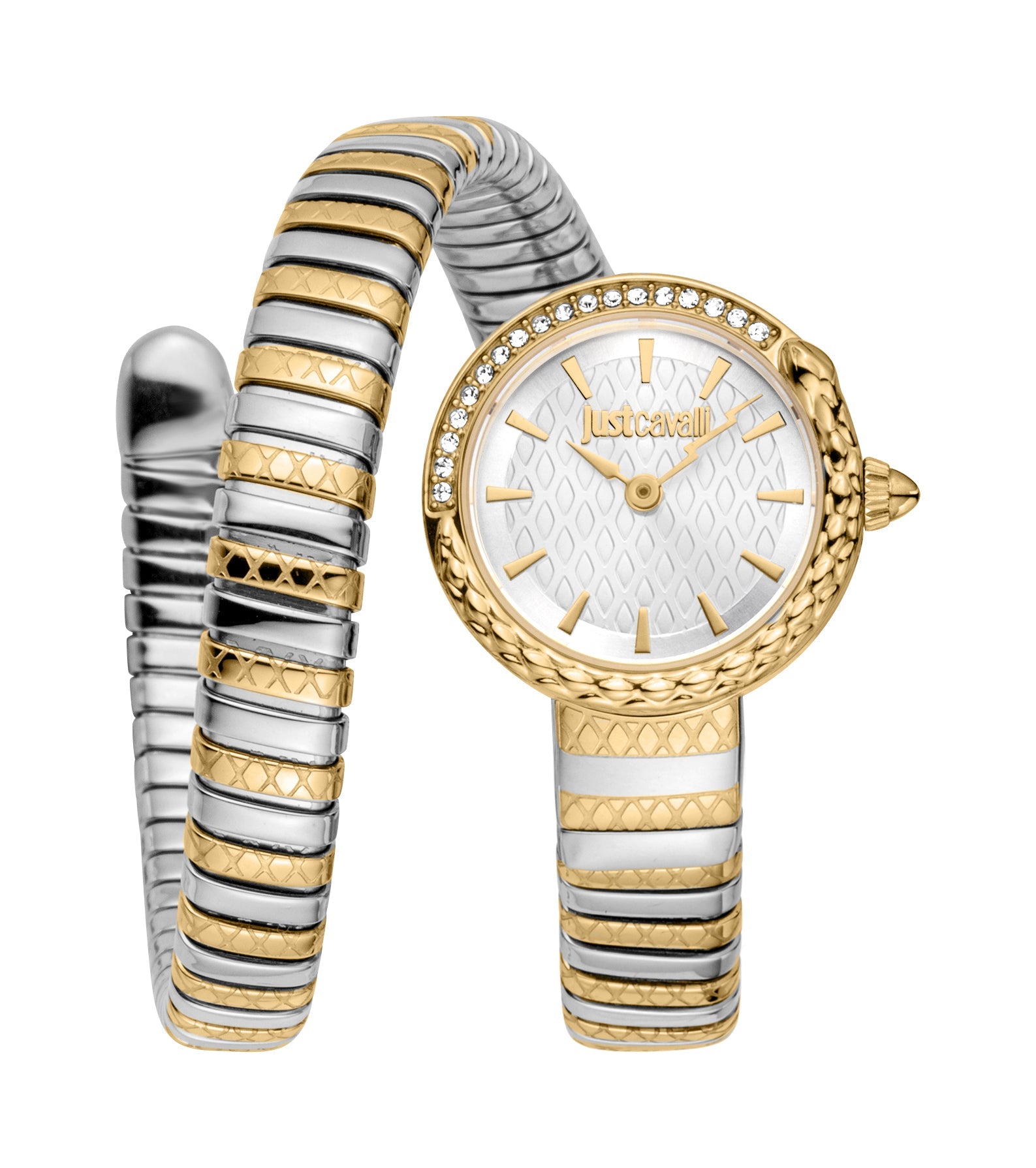 Preloved - Just Cavalli Two-Tone Snake Bracelet Watch — Gold by Preloved - Just Cavalli